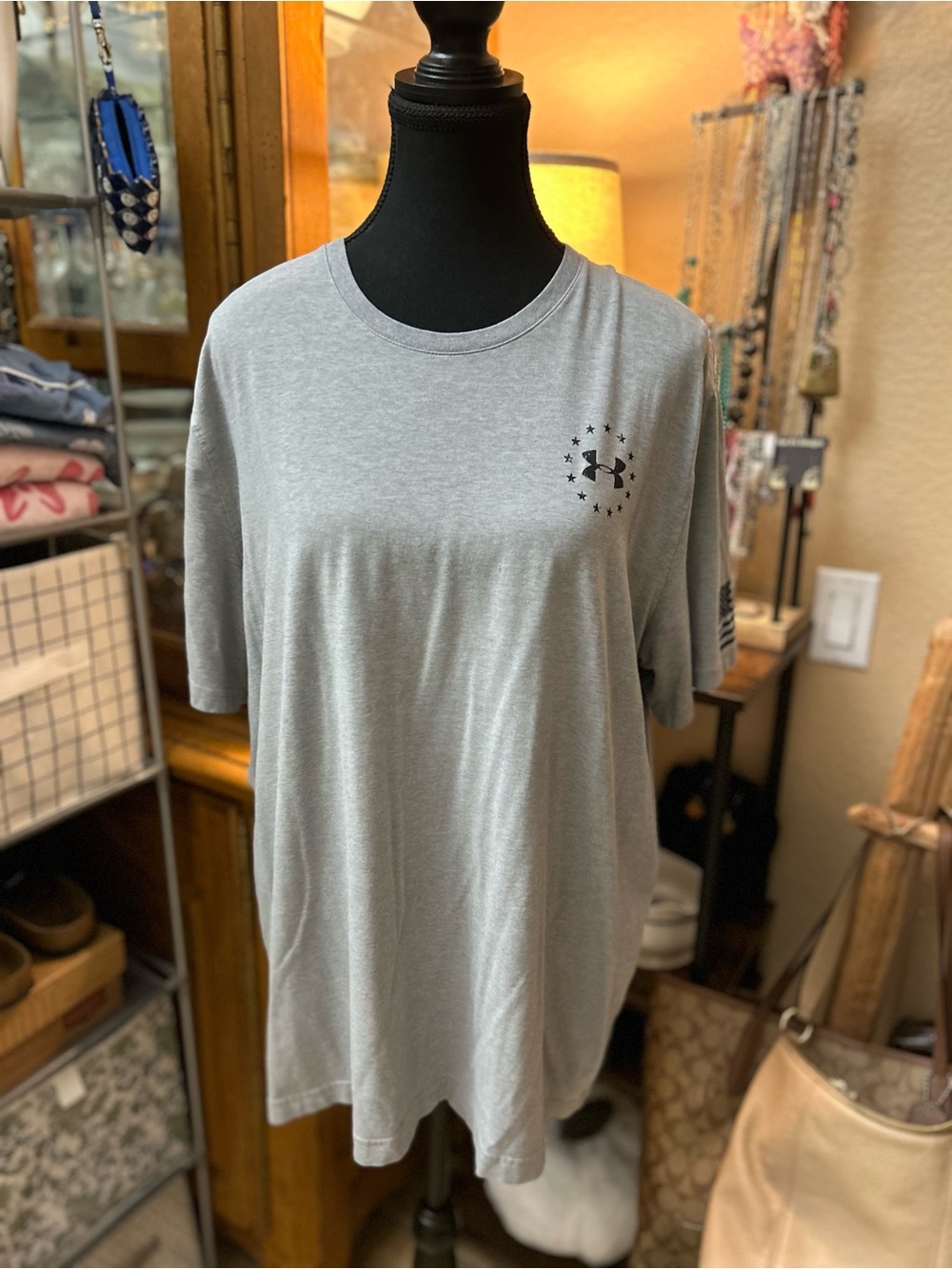 Under Armour Light Gray Short Sleeve Logo Tee